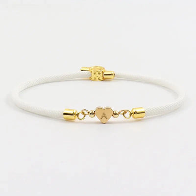 Pulseras Ajustables con Inicial de Corazón