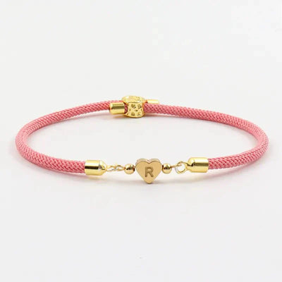 Pulseras Ajustables con Inicial de Corazón