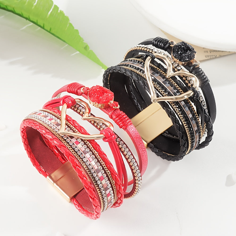 Pulsera de Cuero Múltiple Bohemia