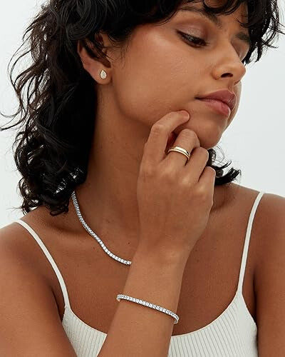 Pulsera de tenis de Moissanita | Oro Blanco