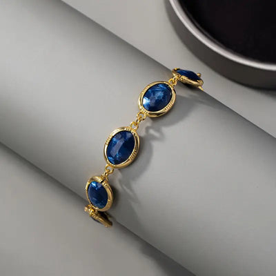 Pulsera de Zafiro Dorado Brillante