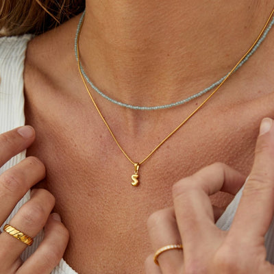 Collar de Letra Burbuja Chic