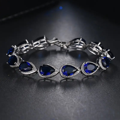 Pulsera de Zafiro Plateada