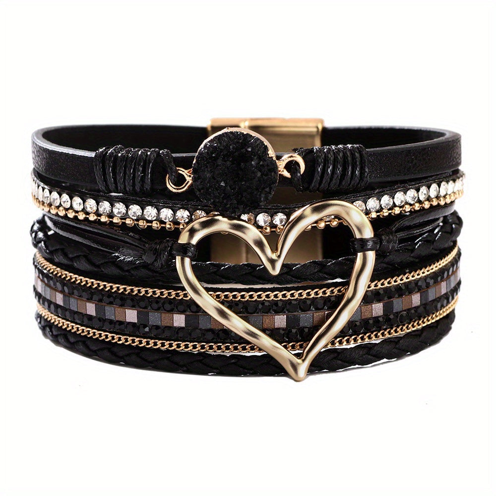 Pulsera de Cuero Múltiple Bohemia