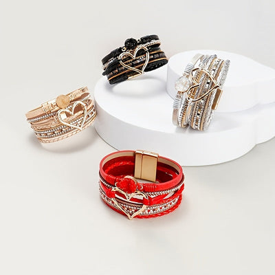 Pulsera de Cuero Múltiple Bohemia
