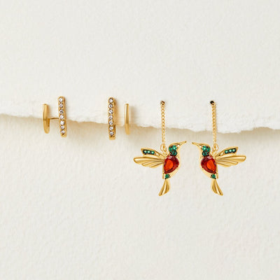 Pendientes de colibrí elegantes