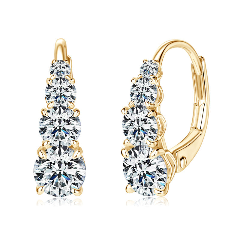 Pendientes de cuatro piedras Carol | Oro
