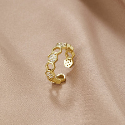 Cinthia - Anillo de oro y cristal