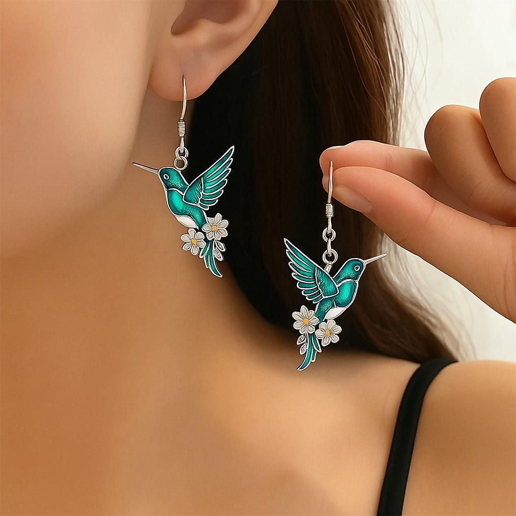 Hermosa Collar de Colibrí con Pendientes de Regalo – Oferta por Tiempo Limitado