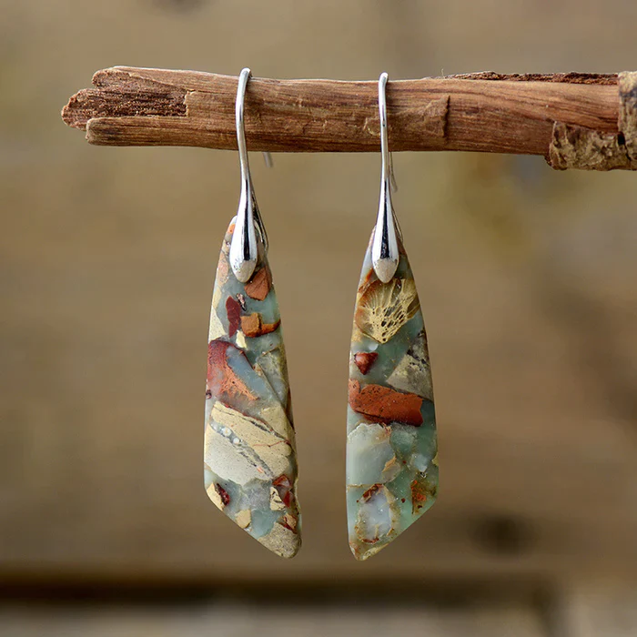 Pendientes de Piedra Natural Única