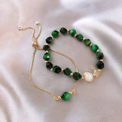 Conjunto de pulseras elegantes verdes
