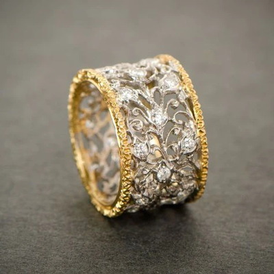 Teressa - Anillo de Hiedra Vintage con Zircón
