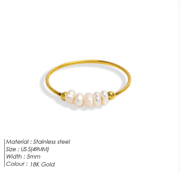 Gracia - Anillo de Perla de Agua Dulce