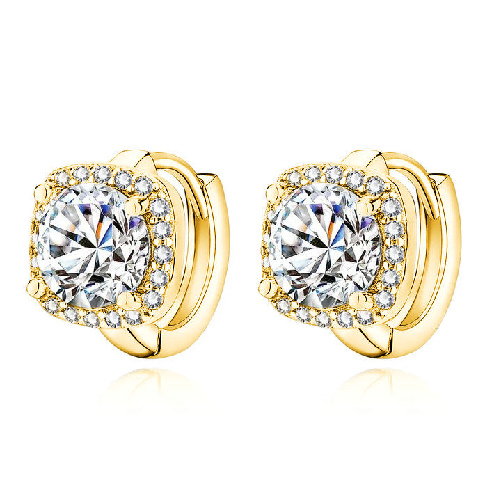 Pendientes cuadrados Nadine | Oro Blanco