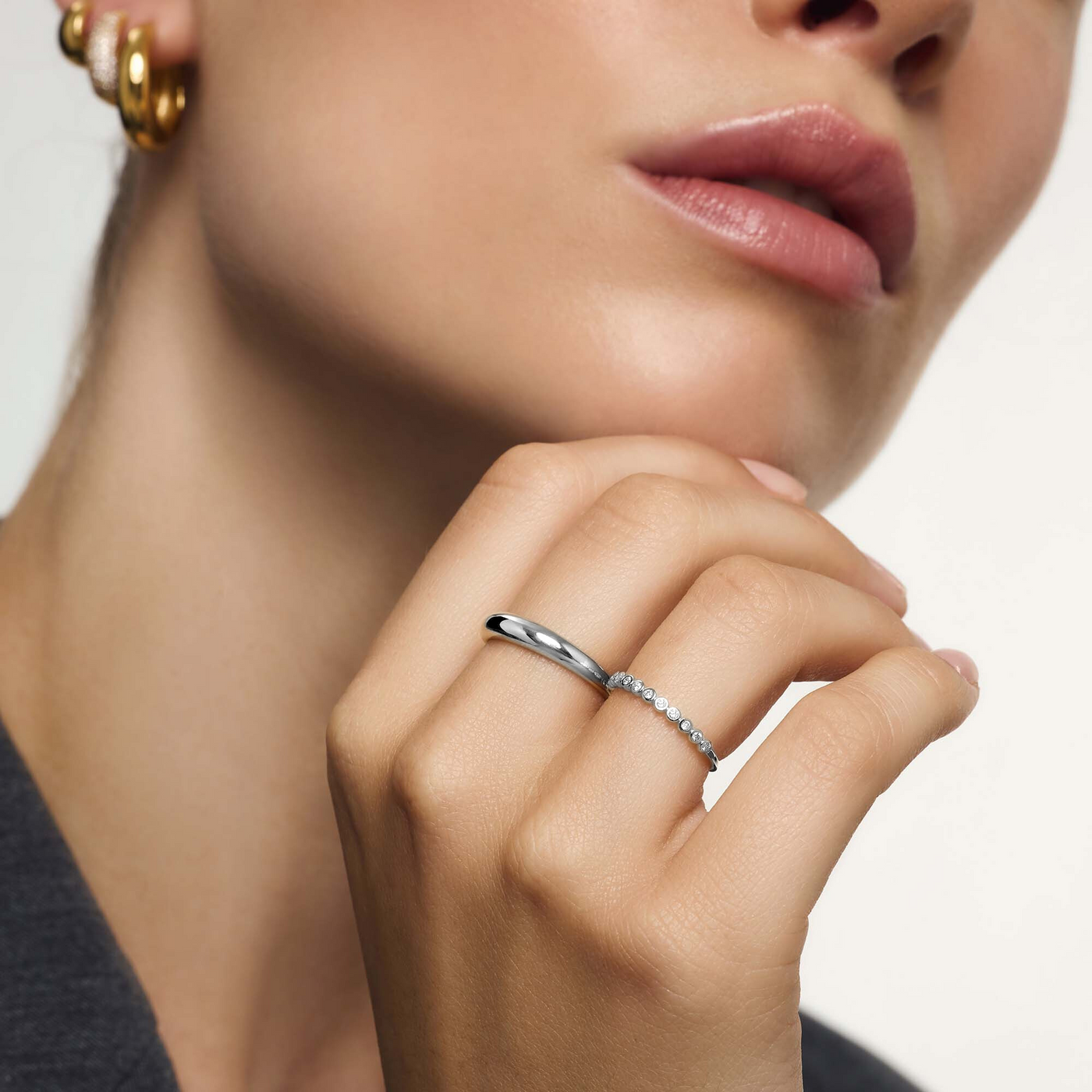 Anillo Burbuja de Diamante | Oro Blanco