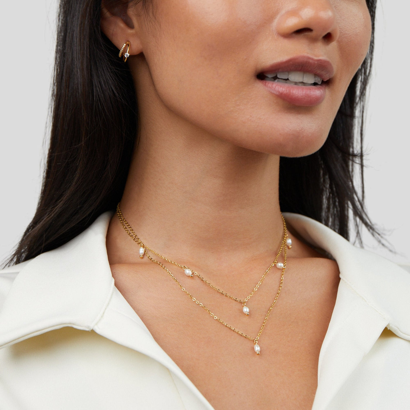 Collar Capa con Perlas Kay
