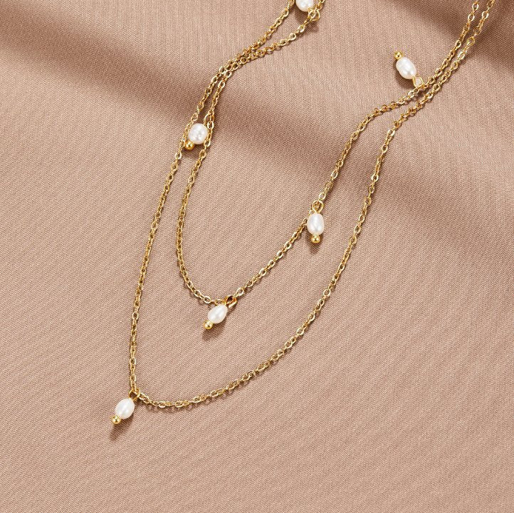 Collar Capa con Perlas Kay