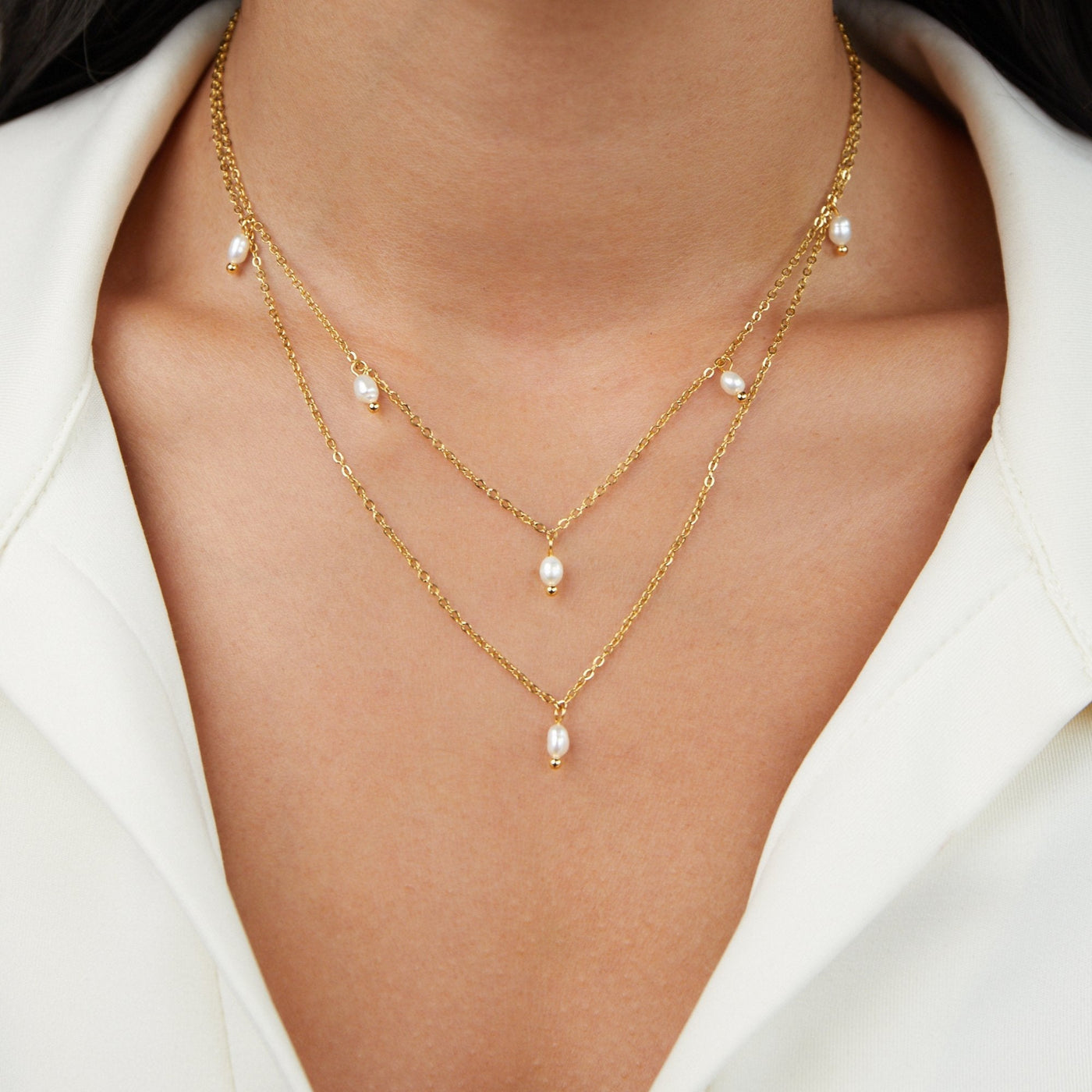 Collar Capa con Perlas Kay