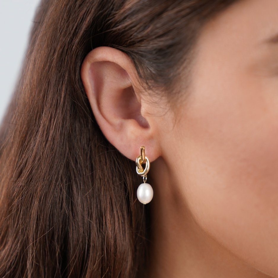 Pendientes de Oro y Perlas de Agua Dulce