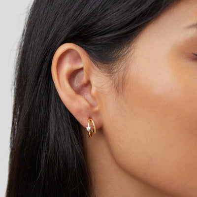 Pendientes de oro con cristal Artie