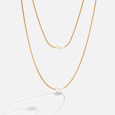 Collar de perlas de agua dulce en capas