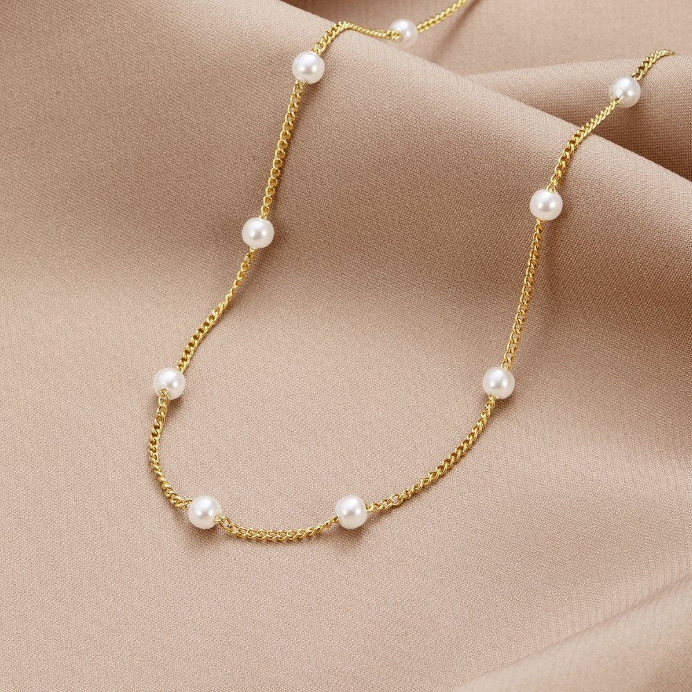 Collar de Perlas Doradas Reine