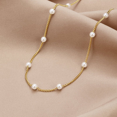 Collar de Perlas de Oro Puro