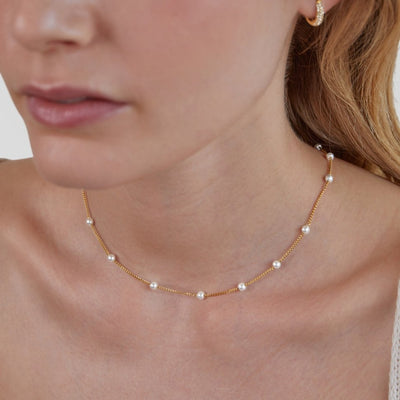 Collar de Perlas Doradas Reine