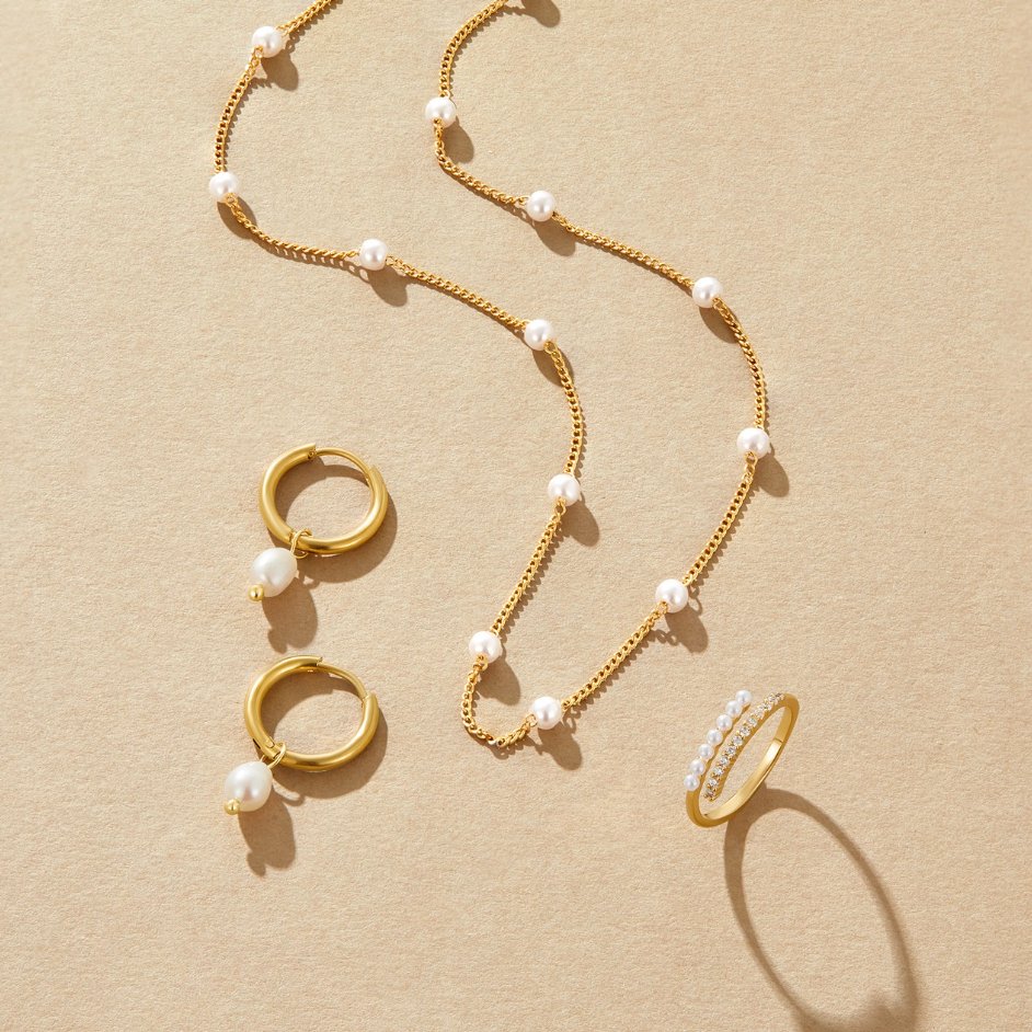 Collar de Perlas de Oro Puro