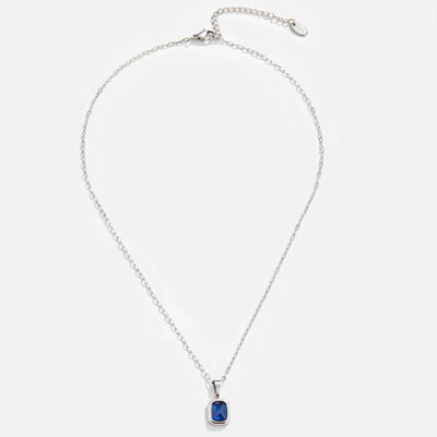 Collar de plata con colgante azul océano