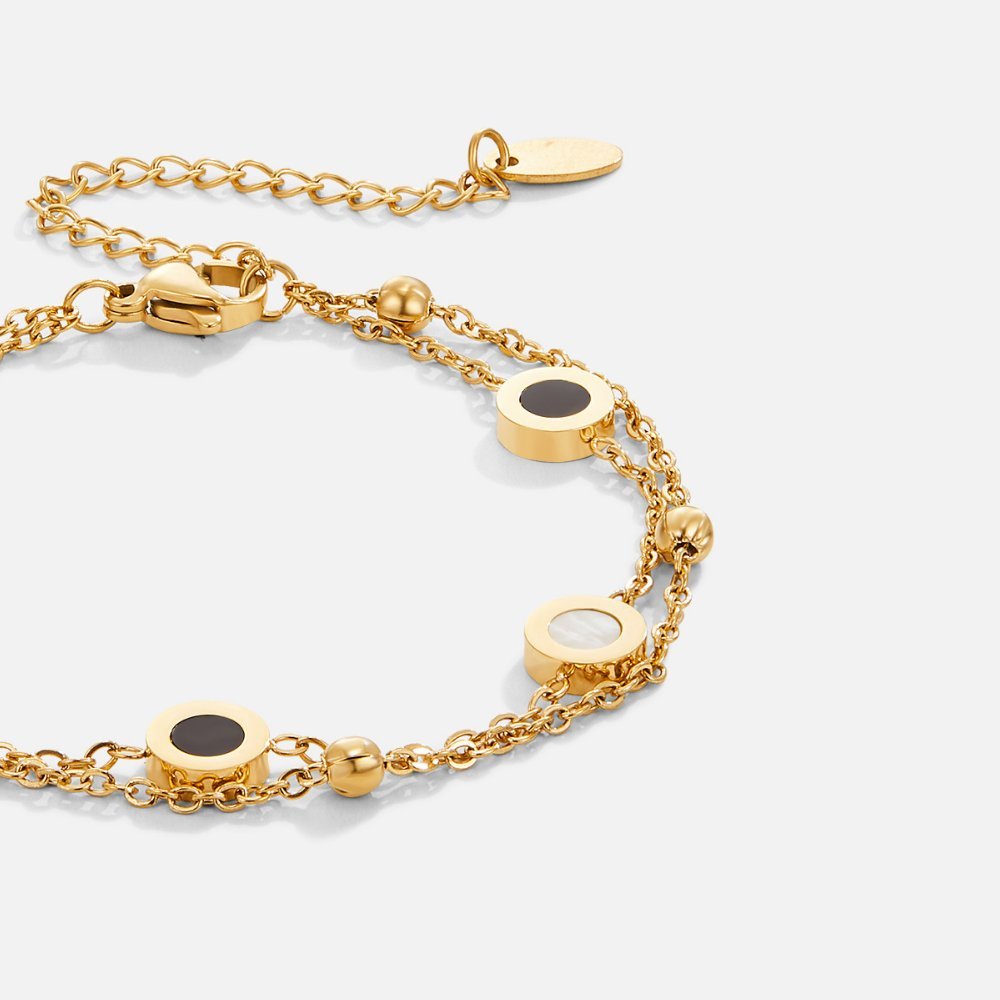 Pulsera de Piedra Ónice y Blanca