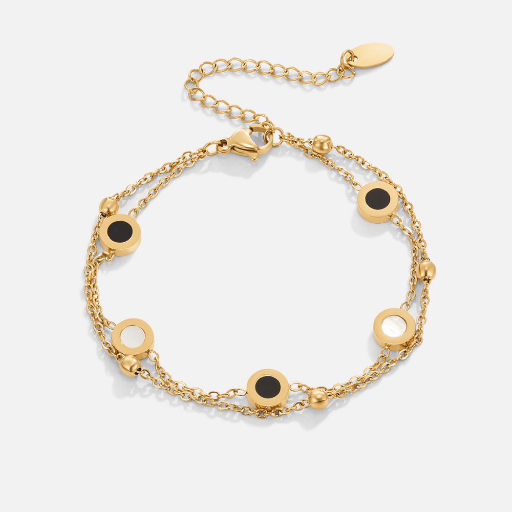 Pulsera de Piedra Ónice y Blanca