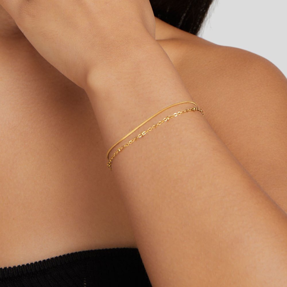 Pulsera de Capa de Oro Pia
