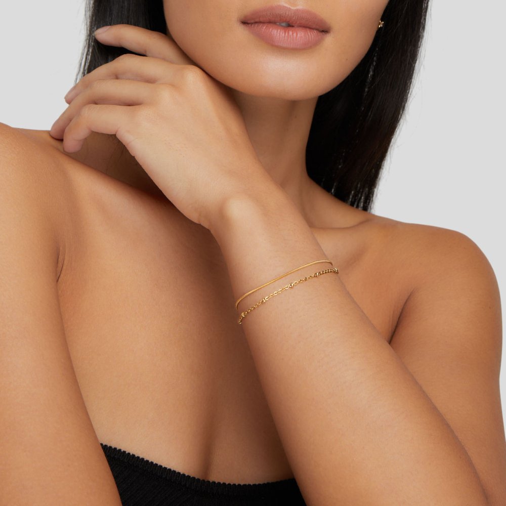 Pulsera de Capa de Oro Pia