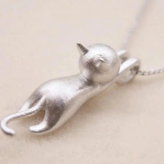Collar de Gato Juguetón de Plata Esterlina 925