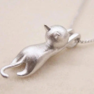 Collar de Gato Juguetón de Plata Esterlina 925