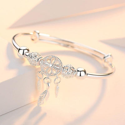 Pulsera Atrapasueños Ajustable de Plata