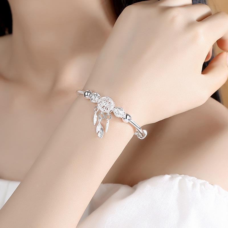 Pulsera Atrapasueños Ajustable de Plata