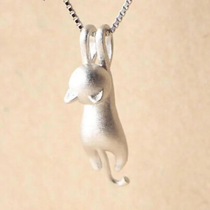 Collar de Gato Juguetón de Plata Esterlina 925