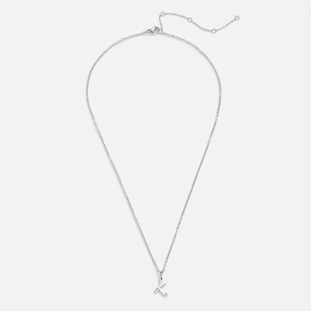 Collar de Corazón con Letra de Plata
