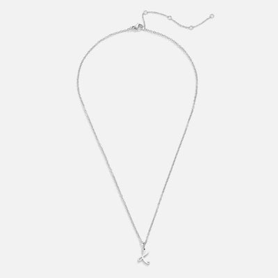 Collar de Corazón con Letra de Plata