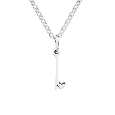 Collar de Corazón con Letra de Plata