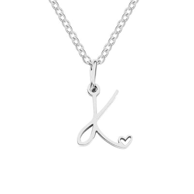 Collar de Corazón con Letra de Plata