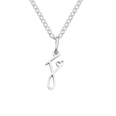 Collar de Corazón con Letra de Plata