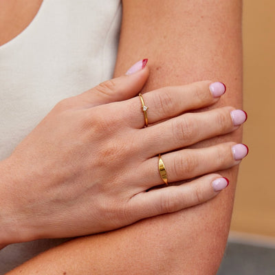 Zaira - Anillo de Corazón de Cristal