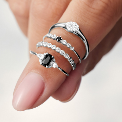 Anillo Burbuja de Diamante | Oro Blanco
