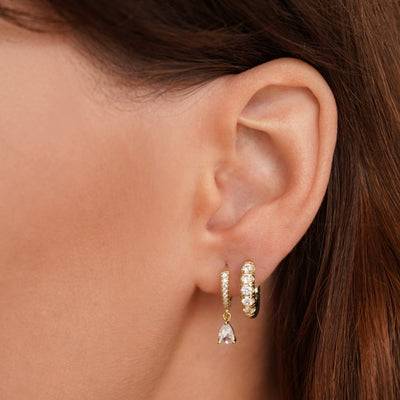 Pendientes de Cristal de Oro Premium