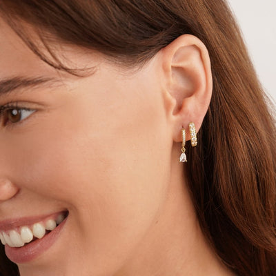 Pendientes de Cristal de Oro Premium
