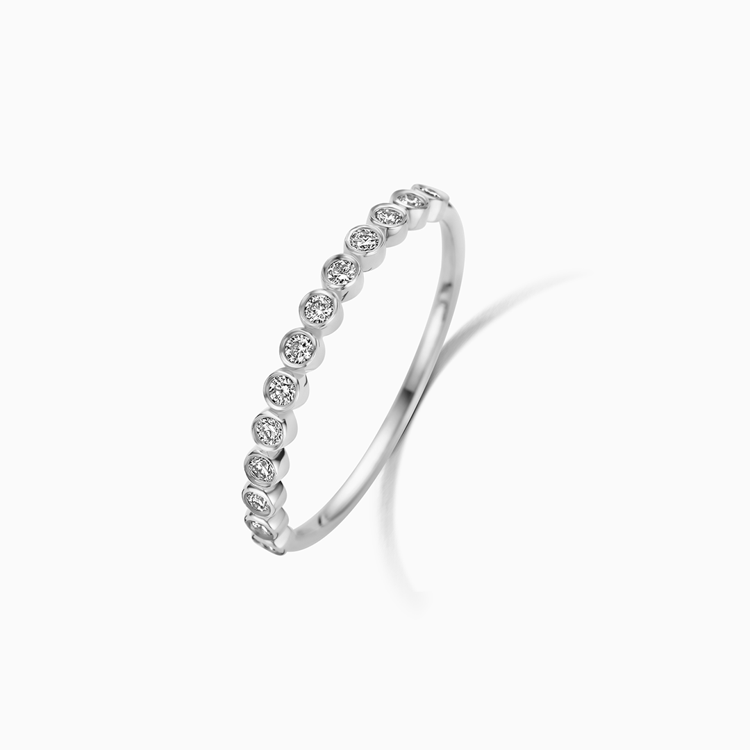 Anillo Burbuja de Diamante | Oro Blanco