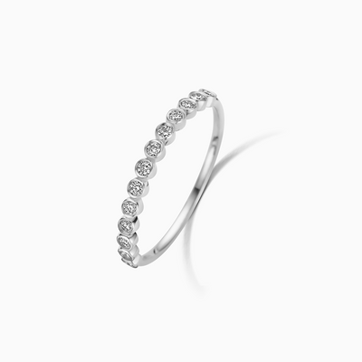 Anillo Burbuja de Diamante | Oro Blanco